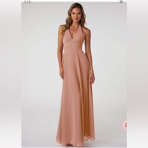 Azazie Champagne Rose Bridesmaid Dress in size 6.